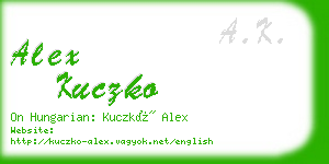 alex kuczko business card